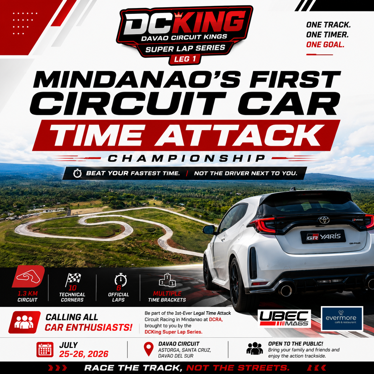 DCKING Superlap Series Leg 1 — Mindanao's First Circuit Car Time Attack Championship, July 25–26, 2026 at Davao Circuit