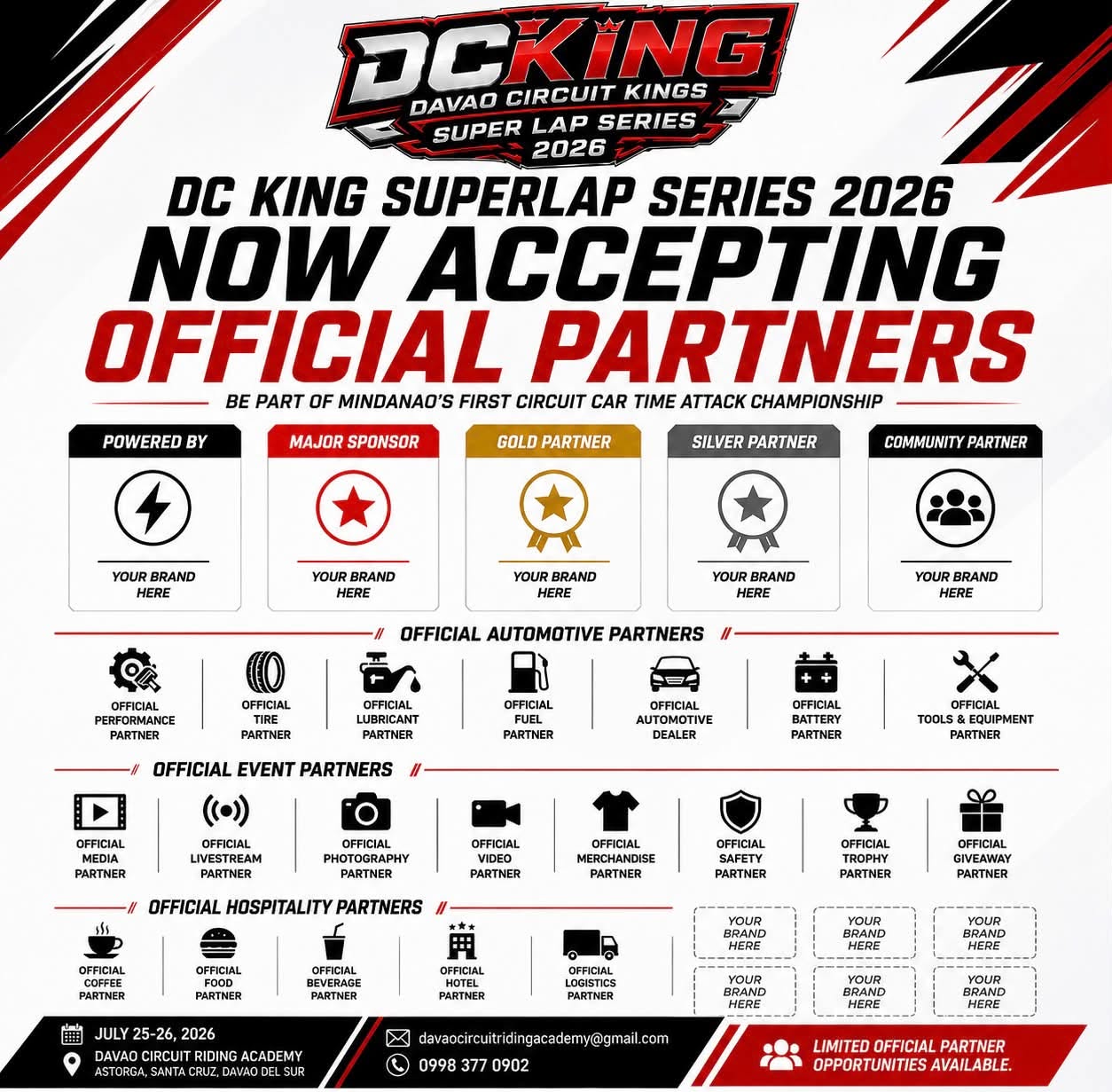DC King Superlap Series 2026 official partnership tiers
